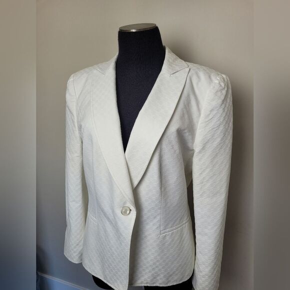 Giorgio Armani Black Label White Cotton Blazer Suit Jacket Lined Designer EU 48 - Picture 2 of 16
